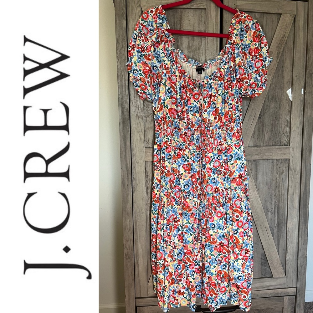 J. Crew 🍓 Strawberry and Ladybug 🐞 Midi Dress